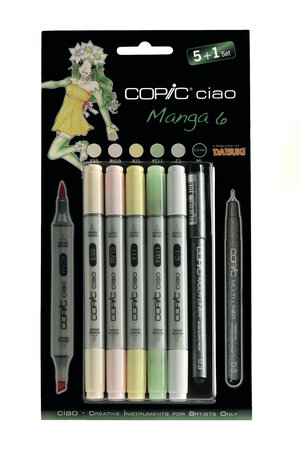 Set 5 marqueurs copic ciao manga 6 + 1 multiliner gratuit