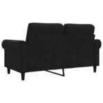 vidaXL Canapé à 2 places Noir 120 cm Velours