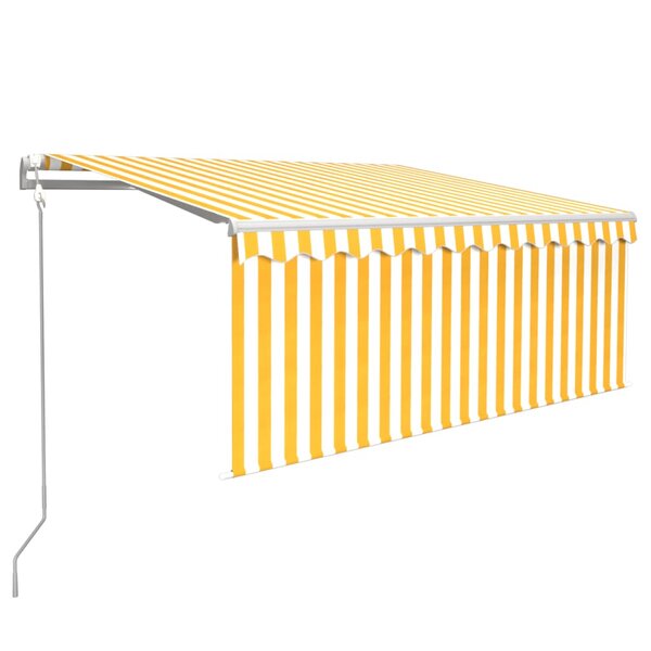 vidaXL Auvent rétractable automatique avec store 3x2 5m Jaune et blanc