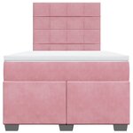 vidaXL Sommier à lattes de lit avec matelas Rose 120x200 cm Velours