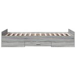 vidaXL Cadre de lit et tiroirs sonoma gris 75x190cm bois d'ingénierie