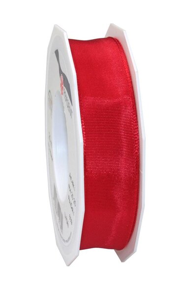 Ruban de soie acetat laitonné lyon 25-m-rouleau 25 mm rouge