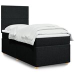 vidaXL Sommier à lattes de lit avec matelas Noir 100x200 cm Tissu