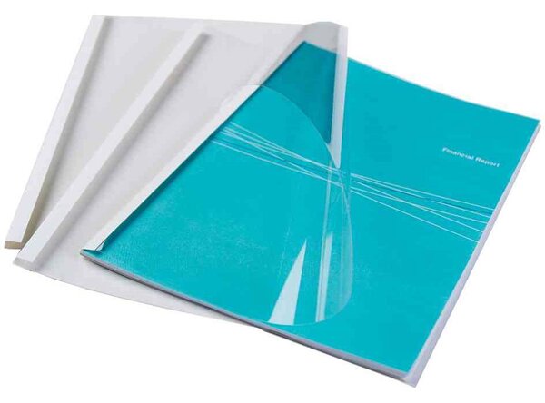 Bte de 100 Couvertures reliure thermique Standard A4 8 mm Blanc FELLOWES