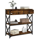 vidaXL Table console chêne fumé 75x28x75 cm bois d'ingénierie