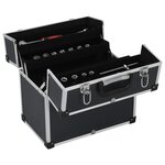 vidaXL Boîte à outils 38x22 5x34 cm Noir Aluminium