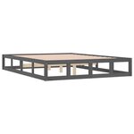 vidaXL Cadre de lit Gris 120x190 cm Petit double Bois massif