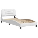 vidaXL Cadre de lit avec tête de lit Blanc 80x200 cm Similicuir