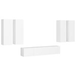 vidaXL Ensemble de meubles TV 6 Pièces Blanc Bois d'ingénierie