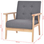 vidaXL Fauteuil Gris foncé Tissu