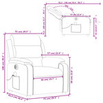 vidaXL Fauteuil inclinable de massage électrique gris foncé velours