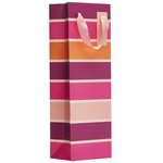 Sac cadeau bouteille rayures rose et orange - draeger paris