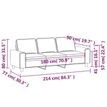 vidaXL Canapé à 3 places Taupe 180 cm Tissu