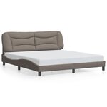 vidaXL Cadre de lit avec tête de lit Taupe 180x200 cm Tissu