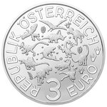 Pièce de monnaie 3 euro Autriche 2021 – Therizinosaure