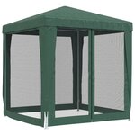 vidaXL Tente de fête avec 4 parois latérales en maille Vert 2x2 m PEHD