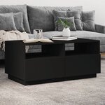 vidaXL Table basse avec lumières LED noir 90x49x40 cm