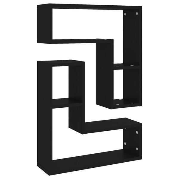vidaXL Étagères murales 2 Pièces Noir 50x15x50 cm Aggloméré