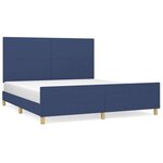 vidaXL Cadre de lit avec tête de lit Bleu 180 x 200 cm Tissu