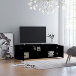 vidaXL Meuble TV Noir 120x34x37 cm Bois d’ingénierie