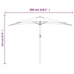 vidaXL Parasol de balcon avec mât en aluminium Sable 300x155 cm Demi