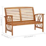 vidaXL Salon de jardin 5 Pièces Bois d'acacia solide