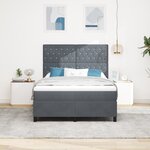 Lit box spring vidaXL avec matelas et LED Gris foncé 140x200 cm Velours
