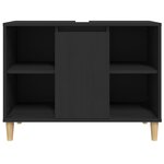 vidaXL Meuble d'évier noir 80x33x60 cm bois d'ingénierie