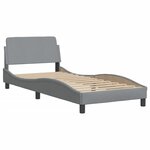 vidaXL Cadre de lit avec tête de lit Gris clair 90x190 cm Tissu