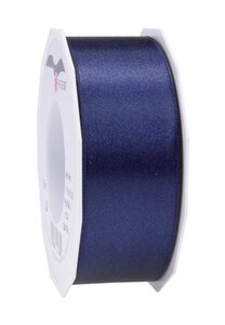 Satin double face 25-m-rouleau 40 mm bleu nuit