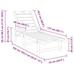 vidaXL Transat Blanc 53x162x98.5 cm HDPE