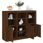 vidaXL Buffets avec lumières LED 3 Pièces chêne brun bois d'ingénierie