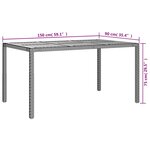 vidaXL Table de jardin 150x90x75 cm Résine tressée et bois acacia Noir