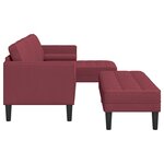 vidaXL Ensemble de Canapés 2 Pièces avec Coussins en Tissu Rouge Bourgogne