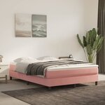 vidaXL Sommier à lattes de lit avec matelas Rose 140x190 cm Velours