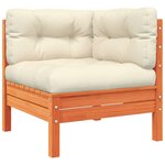 vidaXL Salon de jardin 6 Pièces avec coussins cire marron bois pin massif