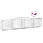 vidaXL Paniers à gabions arqués 10 Pièces 400x50x80/100 cm Fer galvanisé