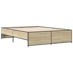 vidaXL Cadre de lit chêne sonoma 150x200 cm bois d'ingénierie et métal