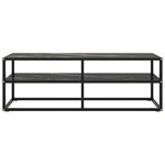vidaXL Meuble TV noir avec verre marbre noir 120x40x40 cm