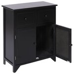 vidaXL Armoire latérale Noir 60x30x75 cm Bois de Paulownia