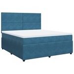 vidaXL Sommier à lattes de lit et matelas Bleu foncé 180x200cm Velours