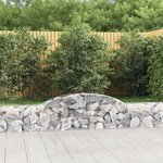 vidaXL Paniers à gabions arqués 17 Pièces 300x30x40/60 cm fer galvanisé