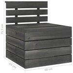 vidaXL Salon palette de jardin 5 Pièces Bois de pin massif Gris foncé