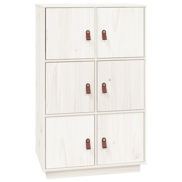 vidaXL Buffet haut Blanc 67x40x108 5 cm Bois massif de pin