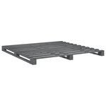 vidaXL Cadre de lit et tête de lit gris 200x200 cm bois de pin massif