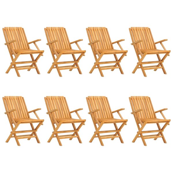 vidaXL Chaises de jardin pliantes lot de 8 61x67x90cm bois massif teck