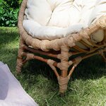 Fauteuil de jardin en osier CLER marron