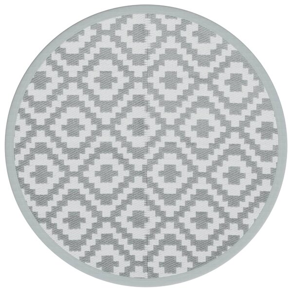 vidaXL Tapis d'extérieur gris Ø120 cm PP