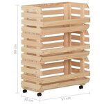 vidaXL Chariot à légumes 57x30x80 cm Bois de pin solide