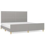 vidaXL Cadre de lit avec tête de lit Gris clair 200x200 cm Tissu
